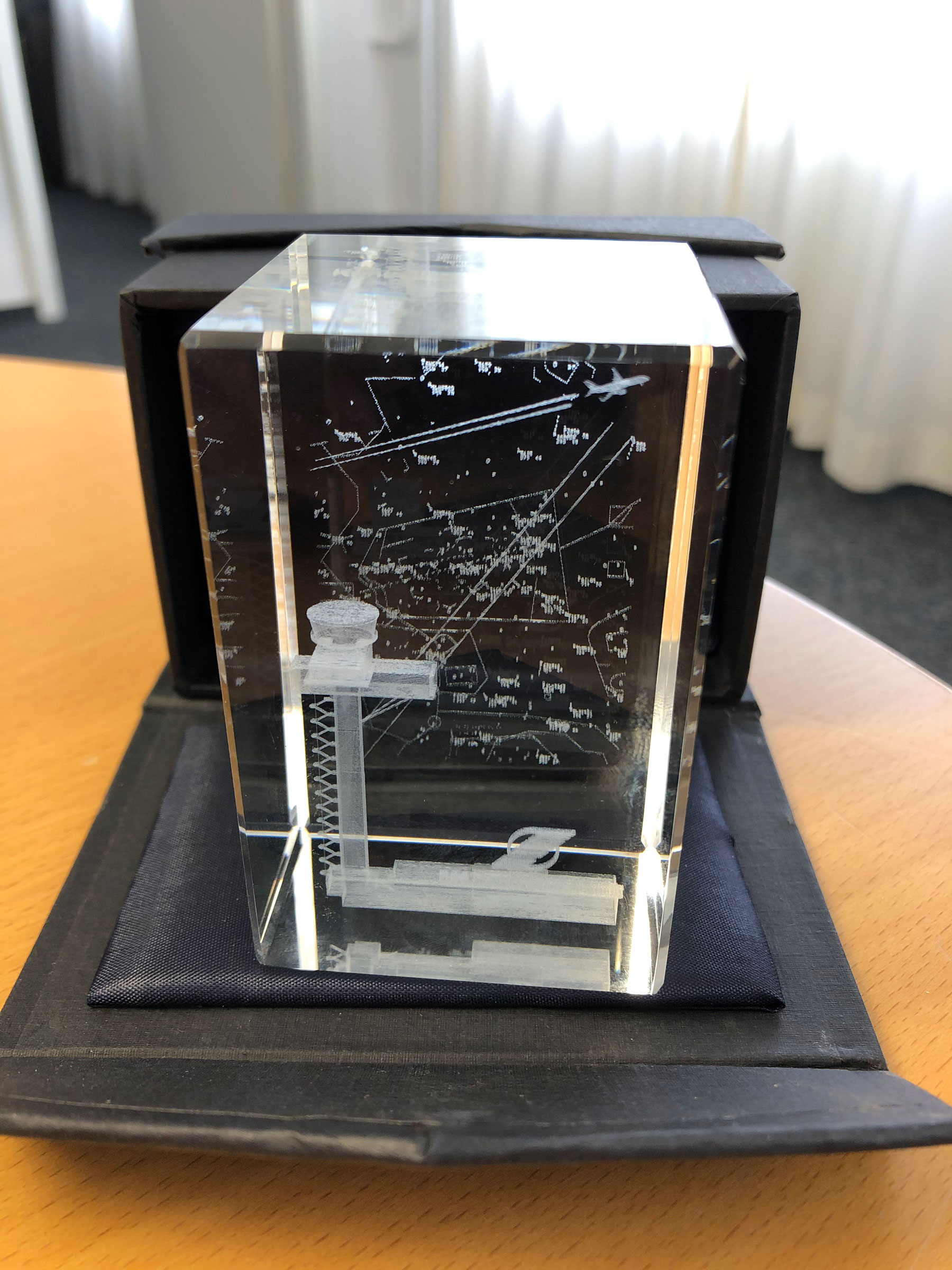 Kristallglasquader mit 3D Motiv